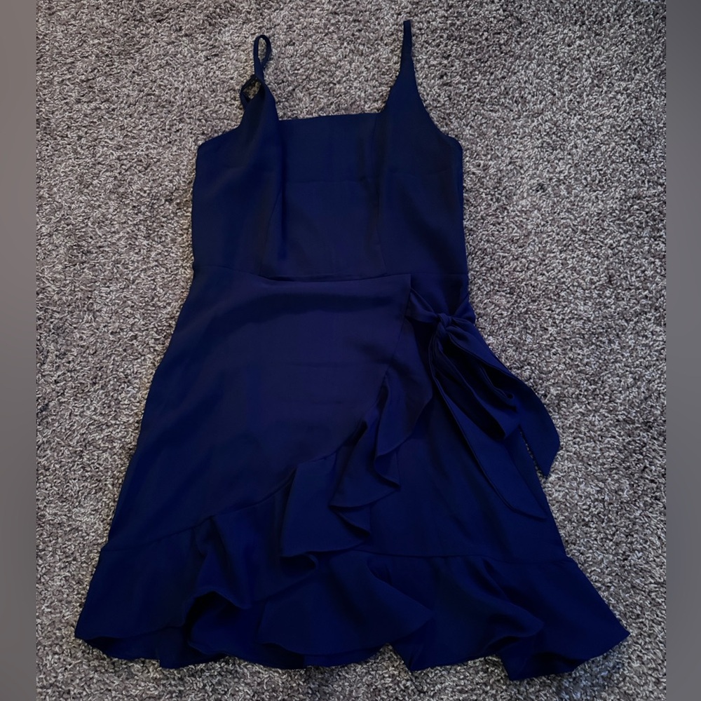 SHEIN Asymmetrical Navy Dress